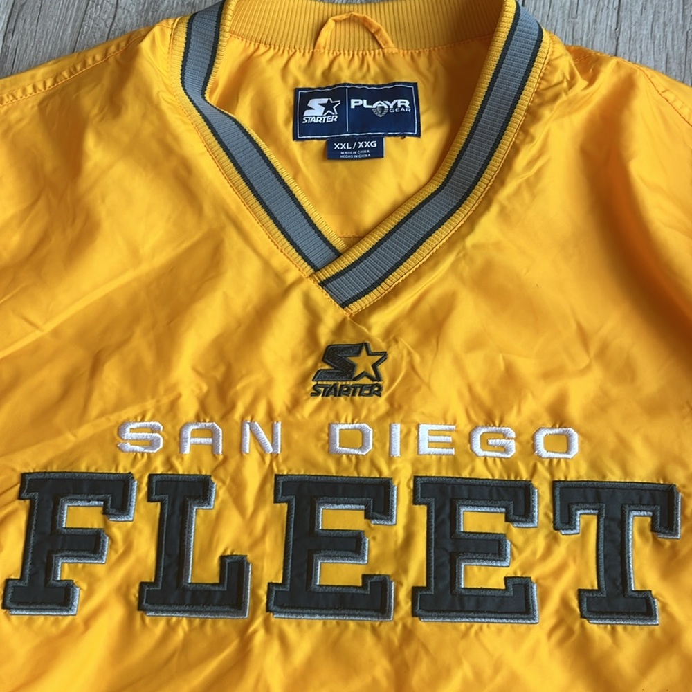 AAF Football League Starter San Diego FLEET Pullover Windbreaker Jacket Size XXL